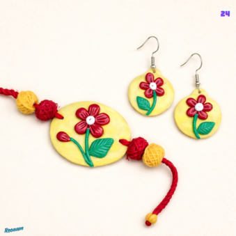 Handcrafted Floral Art Jewellery Set
